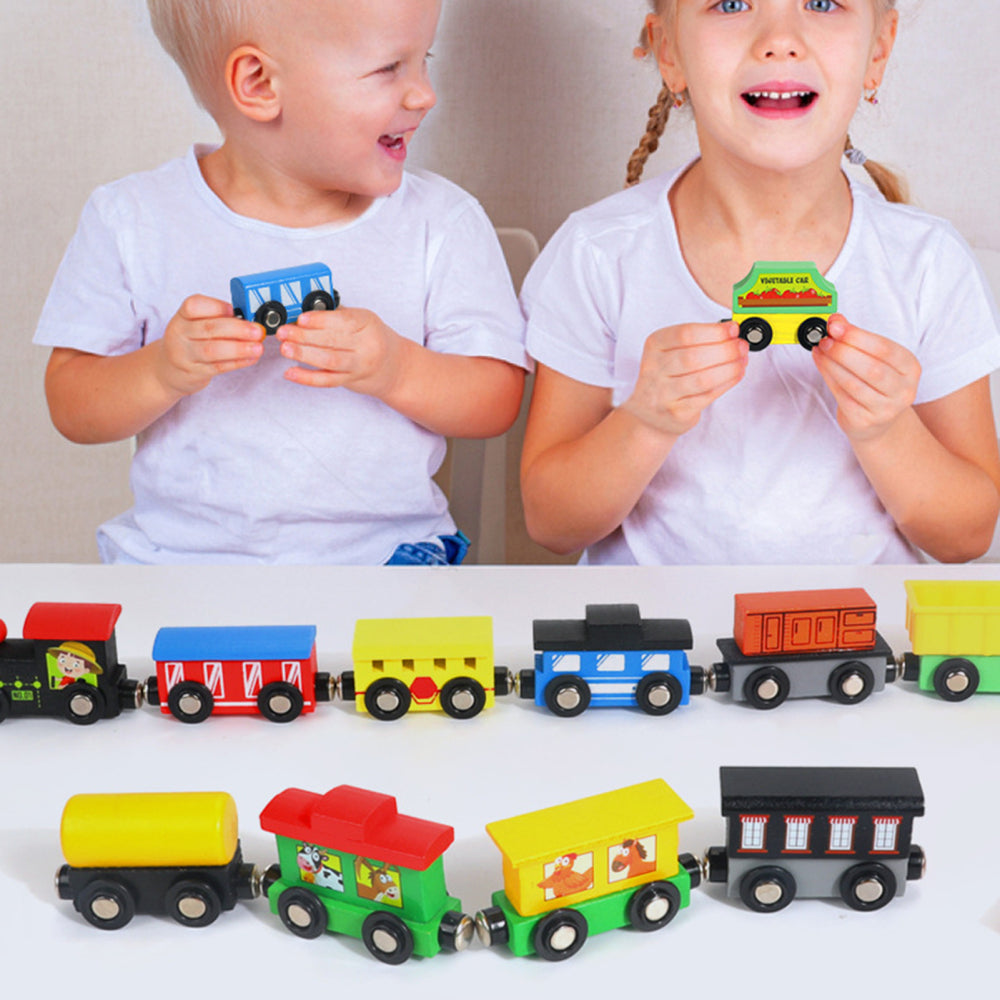 Magnetic Wooden Train Toys Assembling Blocks Toy W374