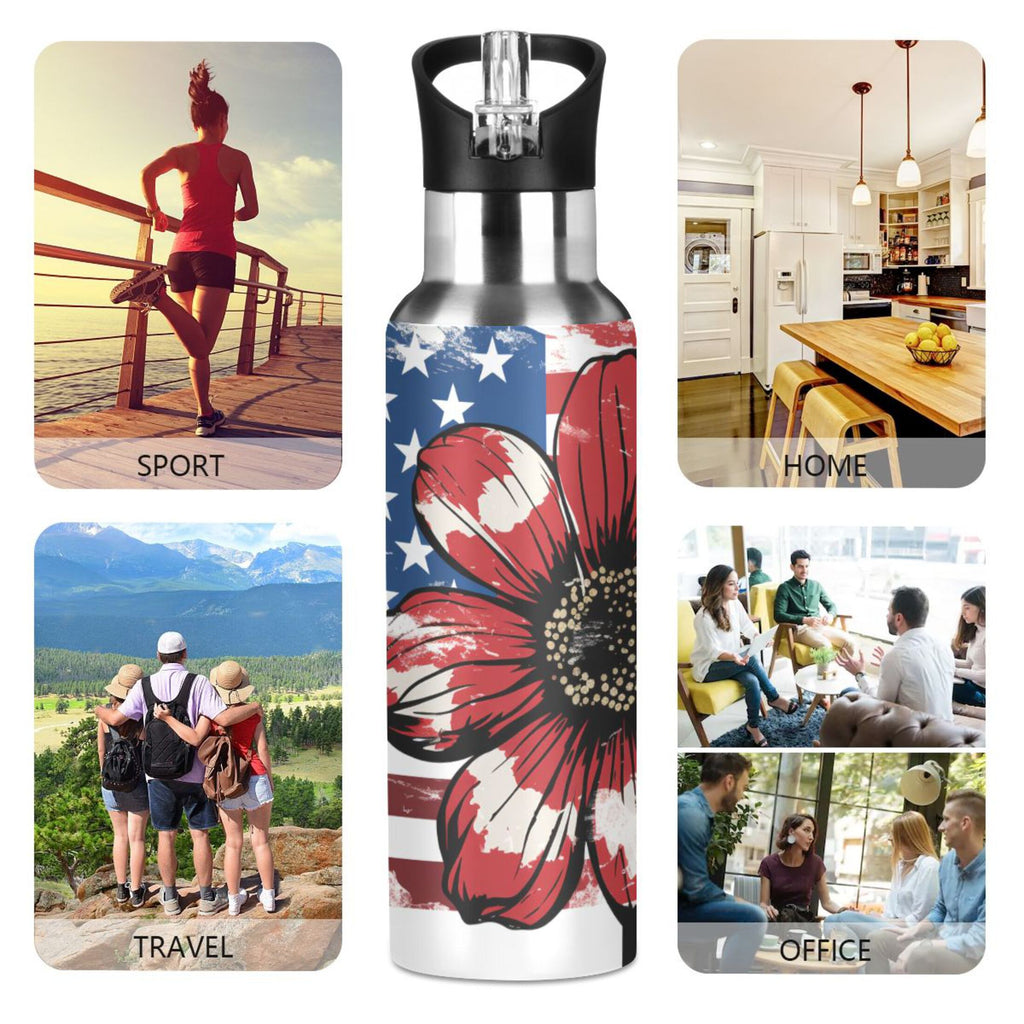 Insulated Stainless Steel Water Bottle with Straw Lid, 20 oz N990614
