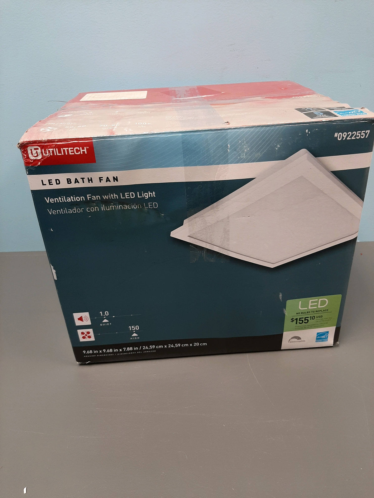 White Bathroom Fan LED Energy Star J182746