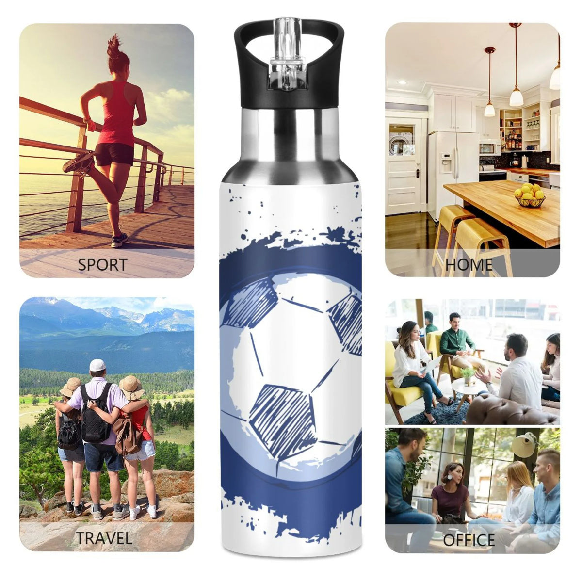 Stainless Steel Insulated Water Bottle with Straw Lid D93837
