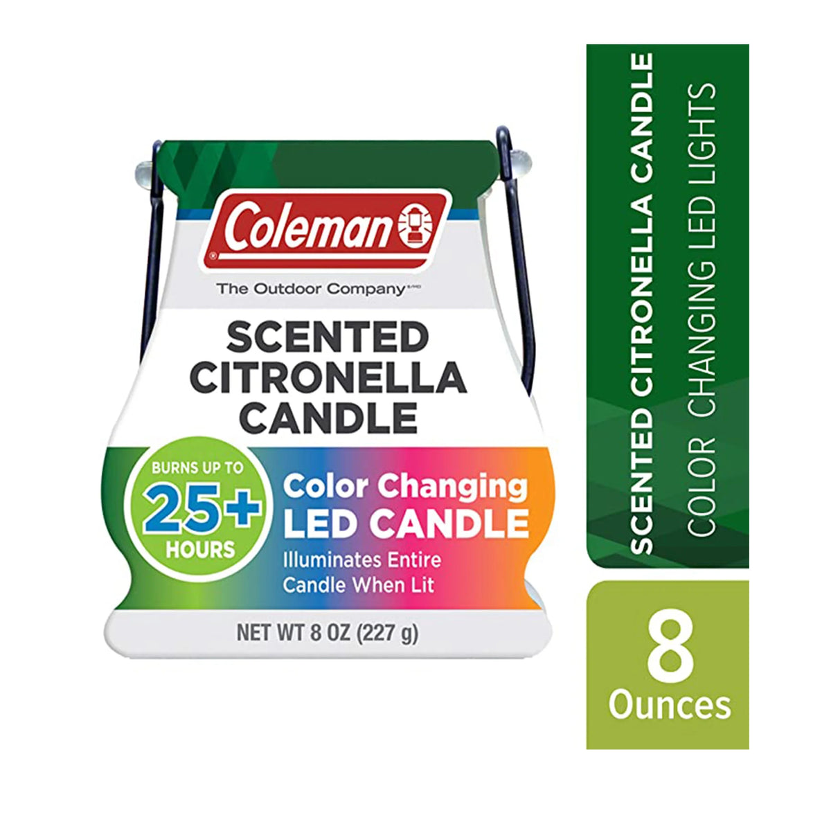Color Changing LED Citronella Outdoor Scented Candle, 8 oz, Pack of 6 D9789