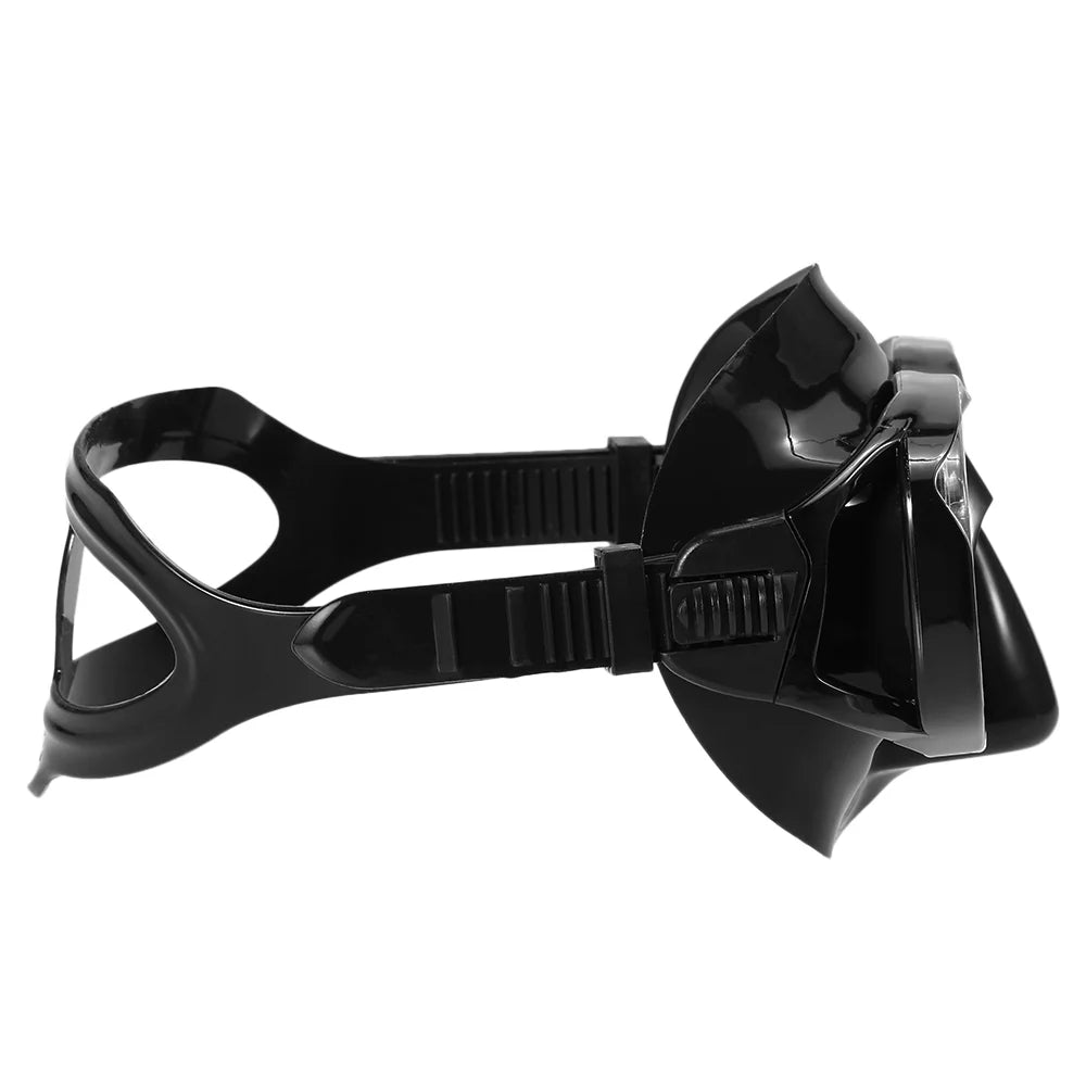 Freediving Snorkel Set with Tempered Glass Lens Goggles T33539