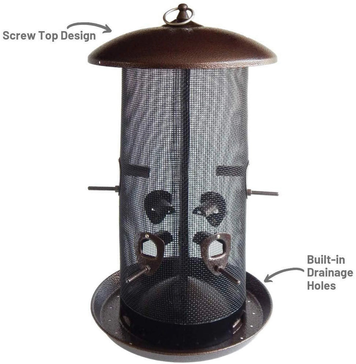 Black Finish Bird Feeder with 2 Seed Compartments M807619