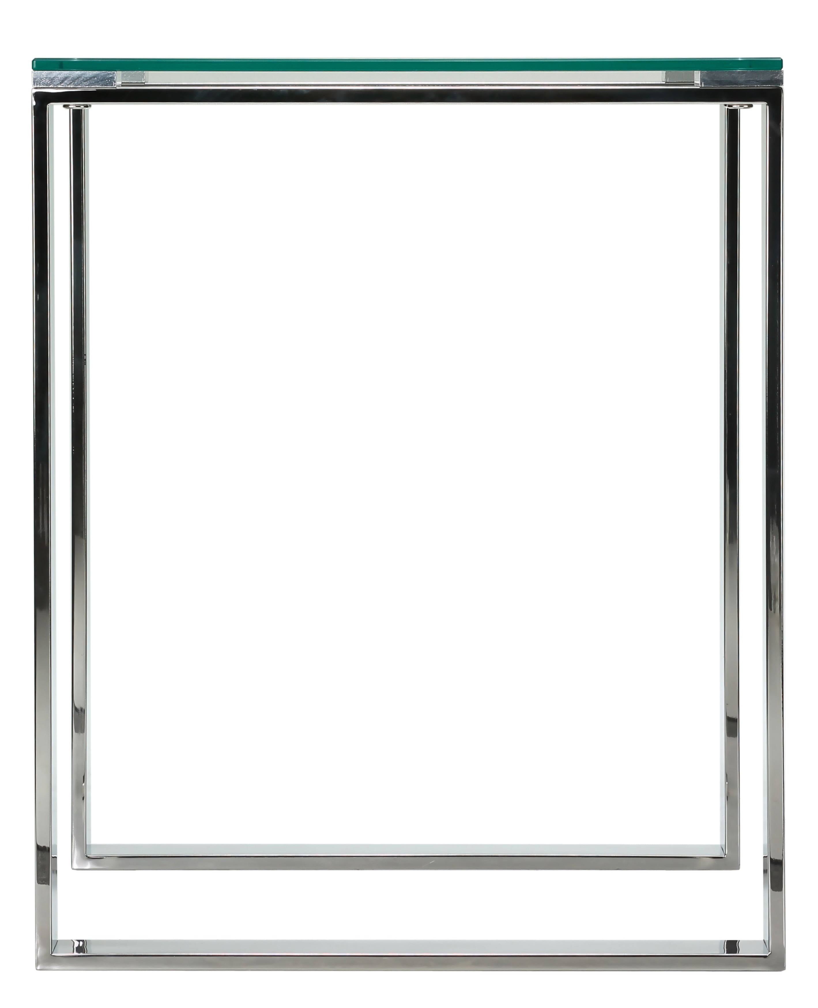 Chrome Square Glass End Table U6479