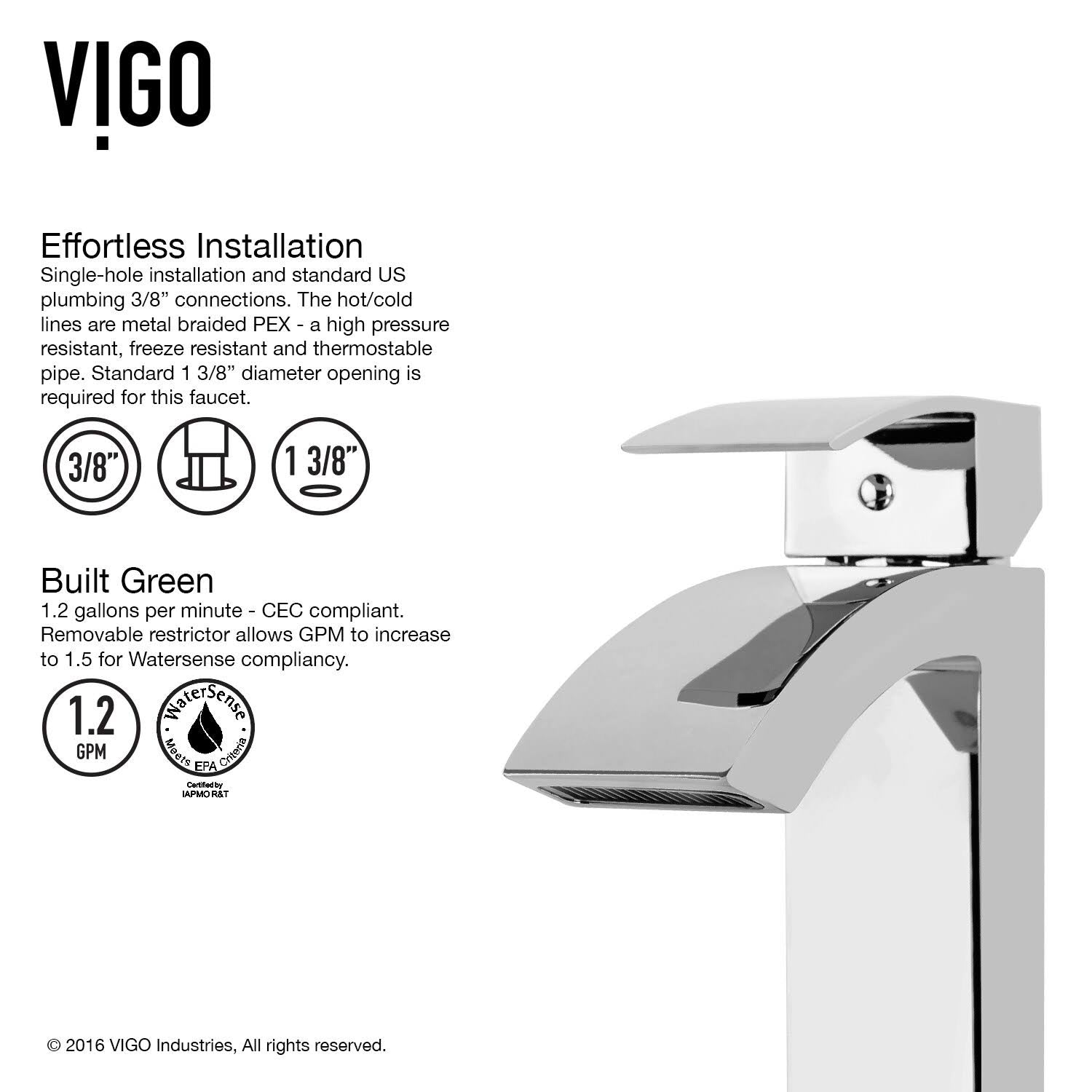 Matte Gold Single Hole Bathroom Faucet E815