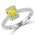 14K Radiant Yellow Diamond Halo Engagement Ring G866746
