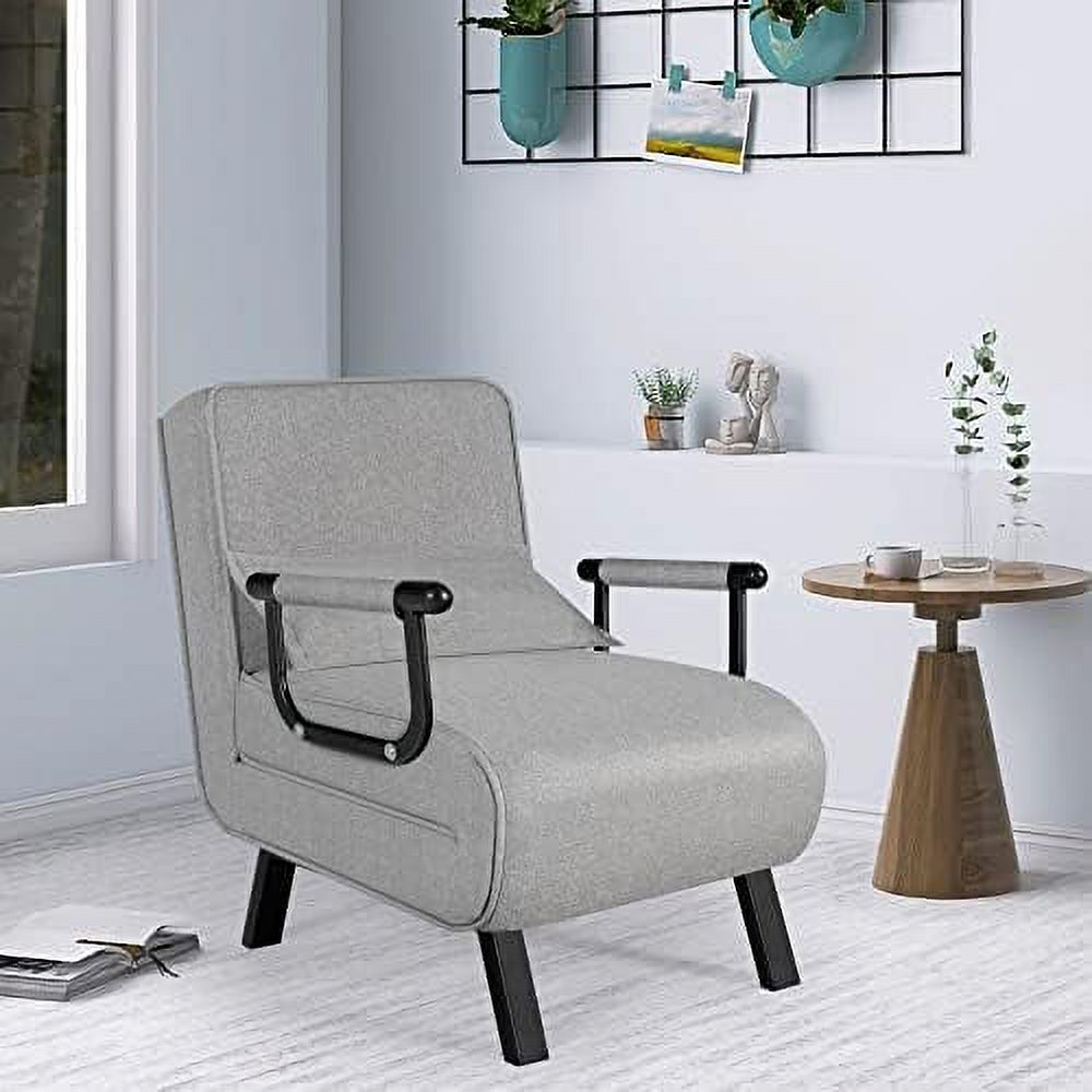 Sleeper Chair Bed Convertible Sofa Bed Folding Bed with Adjustable Backrest & Pillow Chaise Lounge Couch Futon Chair Couch J98278