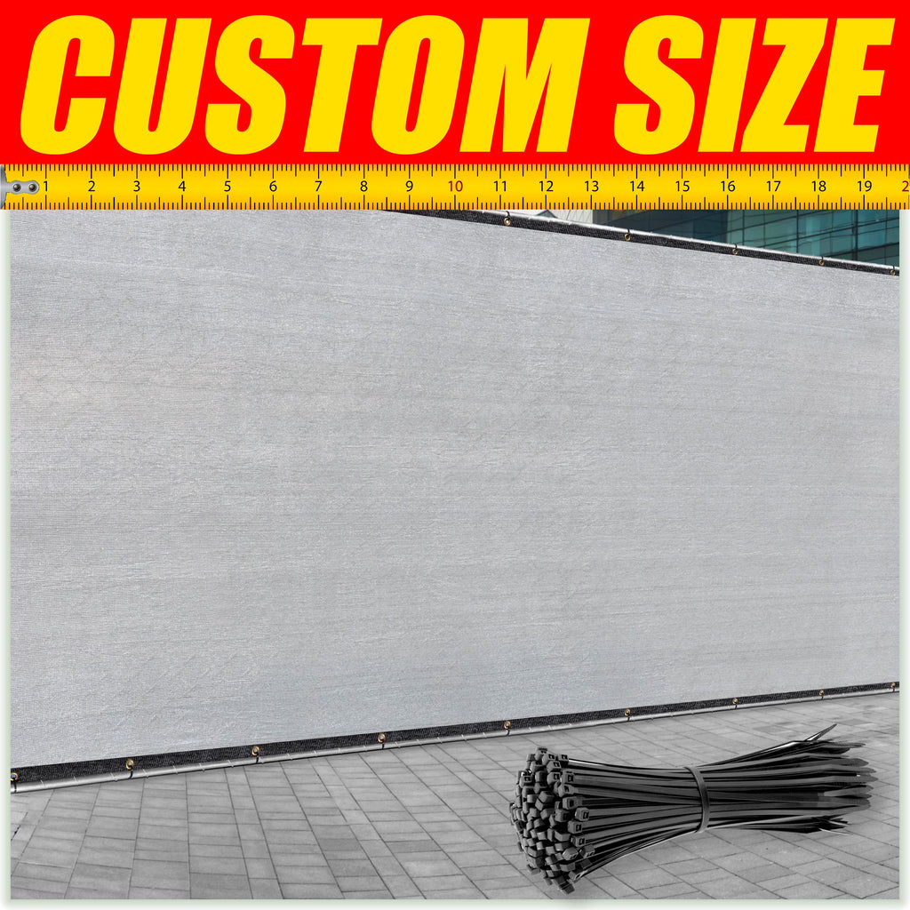 Gray 4' x 50' Fence Privacy Screen with Grommets W298869
