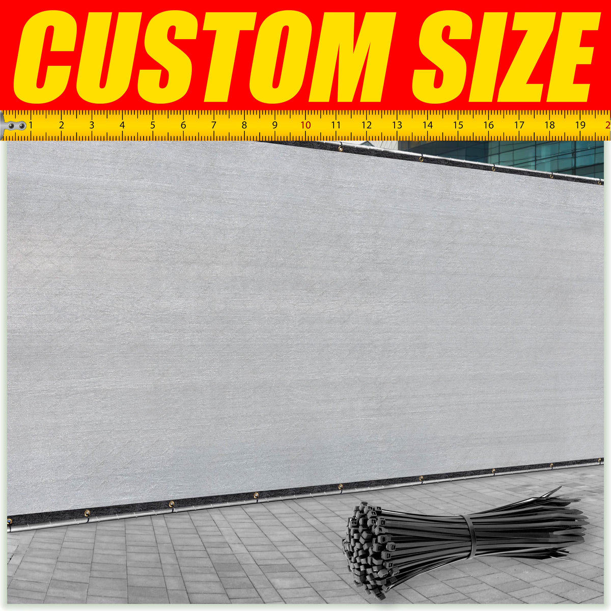Gray 4' x 50' Fence Privacy Screen with Grommets W298869