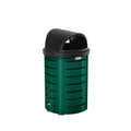 Green Metal Trash Can with Roto Molded Lid A6915