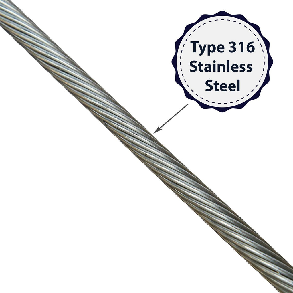 1/8 x 1000&, 1x19, Type 316 Stainless Steel Cable Reel J5198
