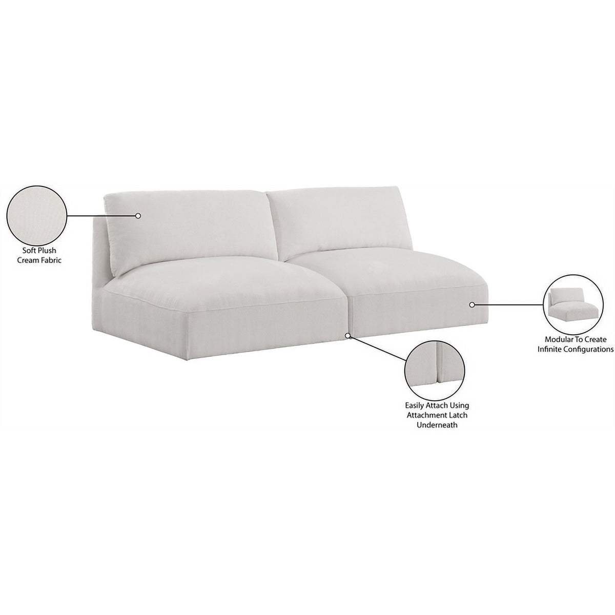Cream Fabric Modular Sofa N8503
