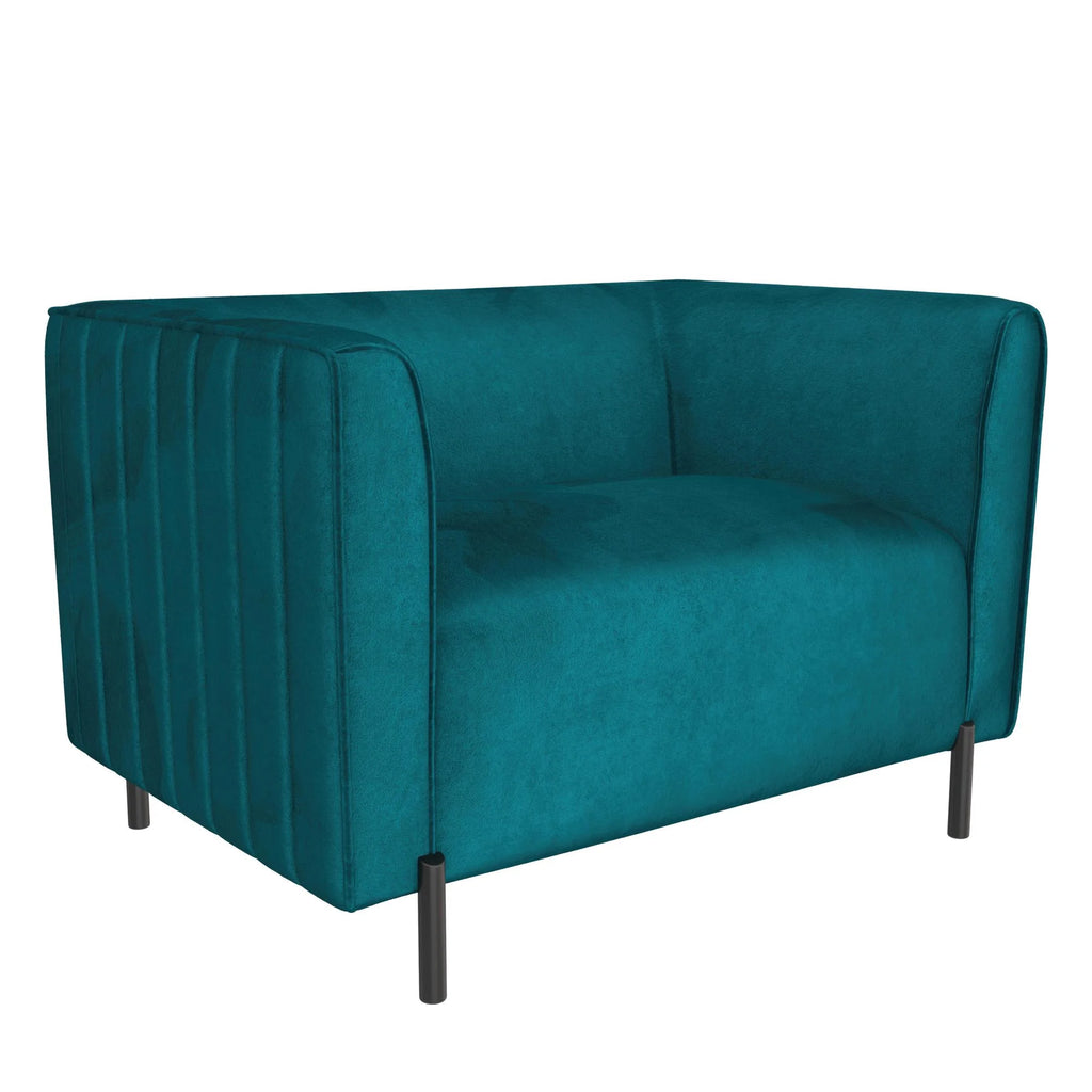 Emerald Green Velvet Upholstered Accent Chair and a Half D8991