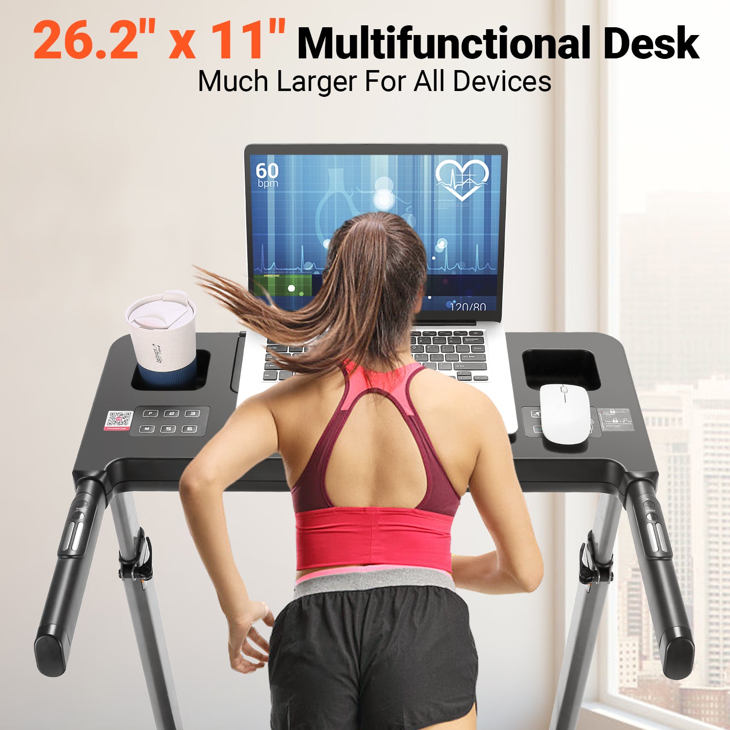 Folding Treadmill with 15-Level Inclines P874595
