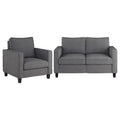 Gray Fabric Loveseat Sofa and Accent Chair Set of 2 W569