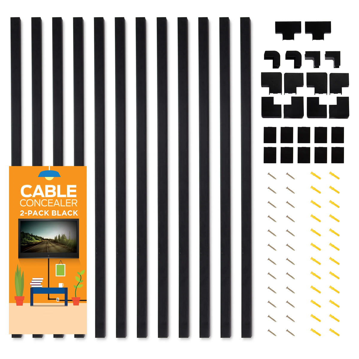 Black Plastic Wall Cable Cover Raceways E202