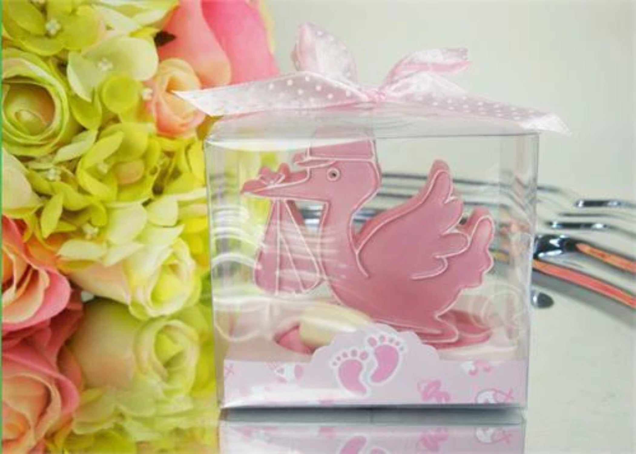 Pink Baby Shower Stork and Bottle Favors J144240