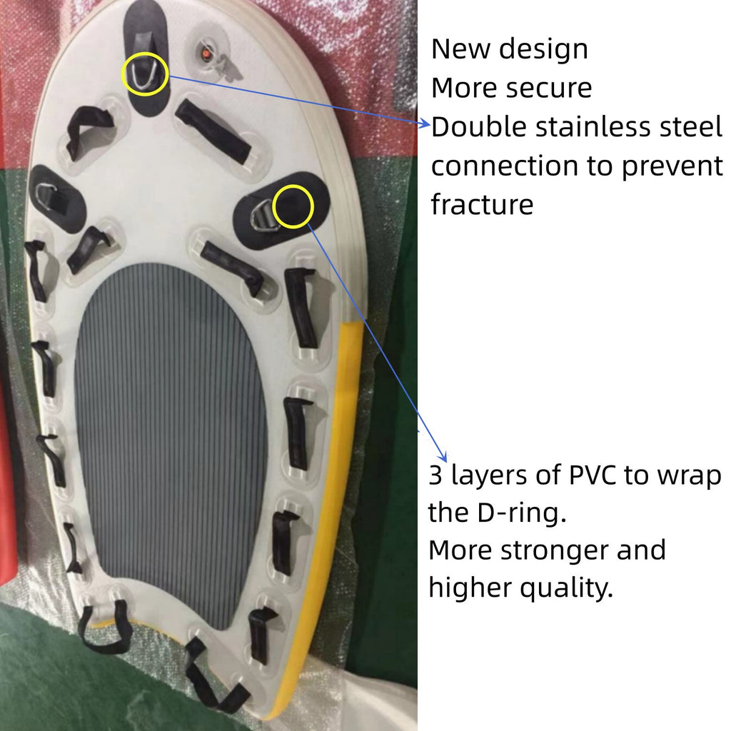 PVC Inflatable Water Rescue Sled Floating Mat Surfing Board T826