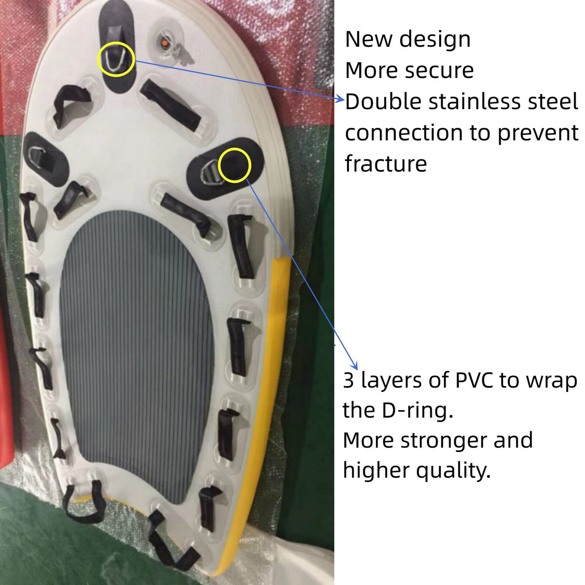 PVC Inflatable Water Rescue Sled Floating Mat Surfing Board T826