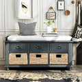 Antique Navy Storage Bench L57346