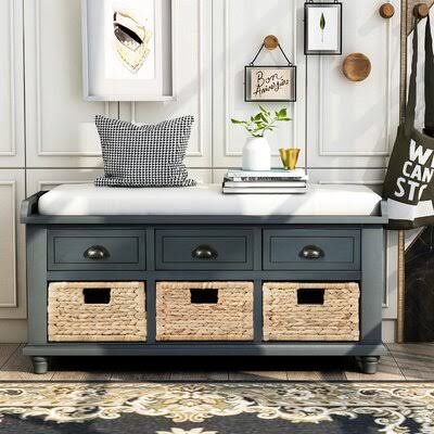 Antique Navy Storage Bench L57346