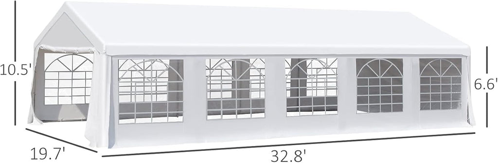 White Heavy Duty Carport Canopy with Removable Sidewalls and Windows P192688