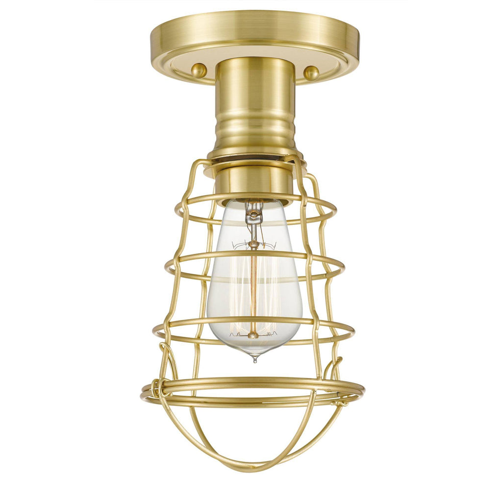 Satin Brass Semi-Flush Mount Light P51511