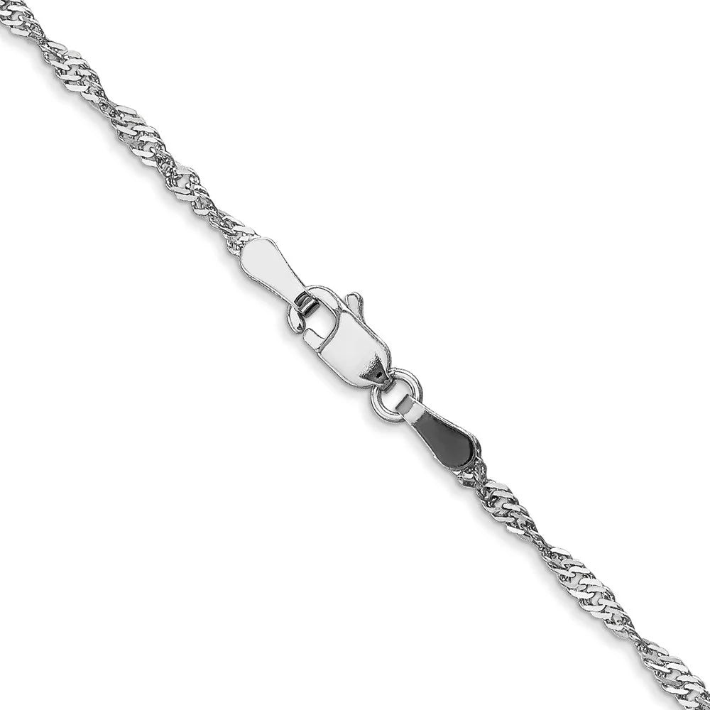 10k White Gold Singapore Chain Necklace 16inch N896343