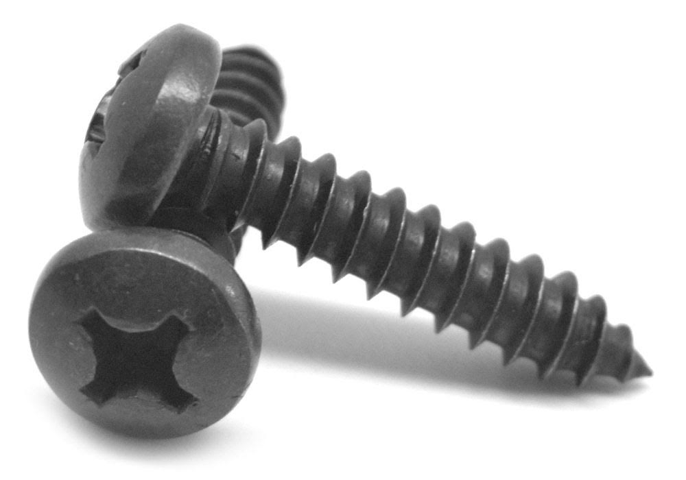 10-16 x 5/8 Sheet Metal Screw Phillips Pan Head Type AB Low Carbon Steel Black Zinc Plated Z7065