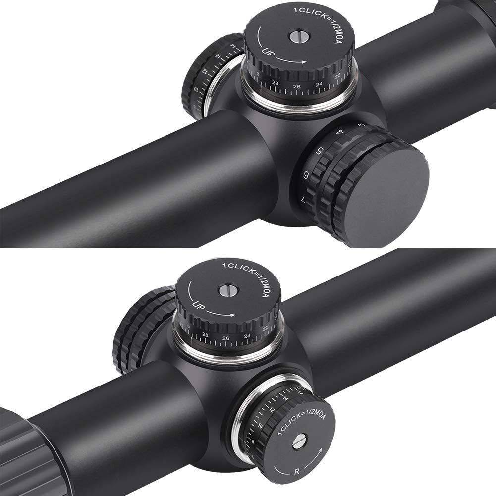 1-4x24 SFP Rifle Scope Red Illuminated Reticle Riflescopes Matte Black S243