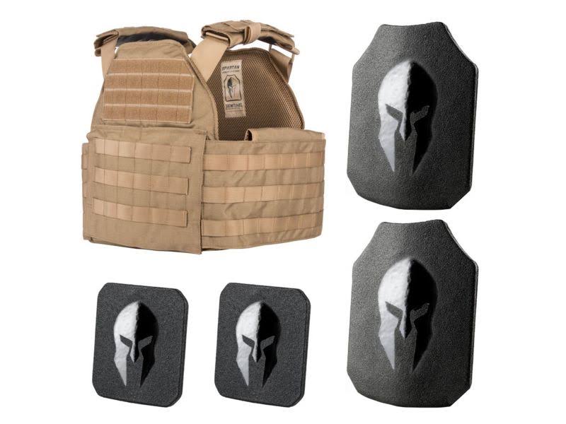Coyote Brown Plate Carrier and AR550 Level III+ Body Armor Package Q504