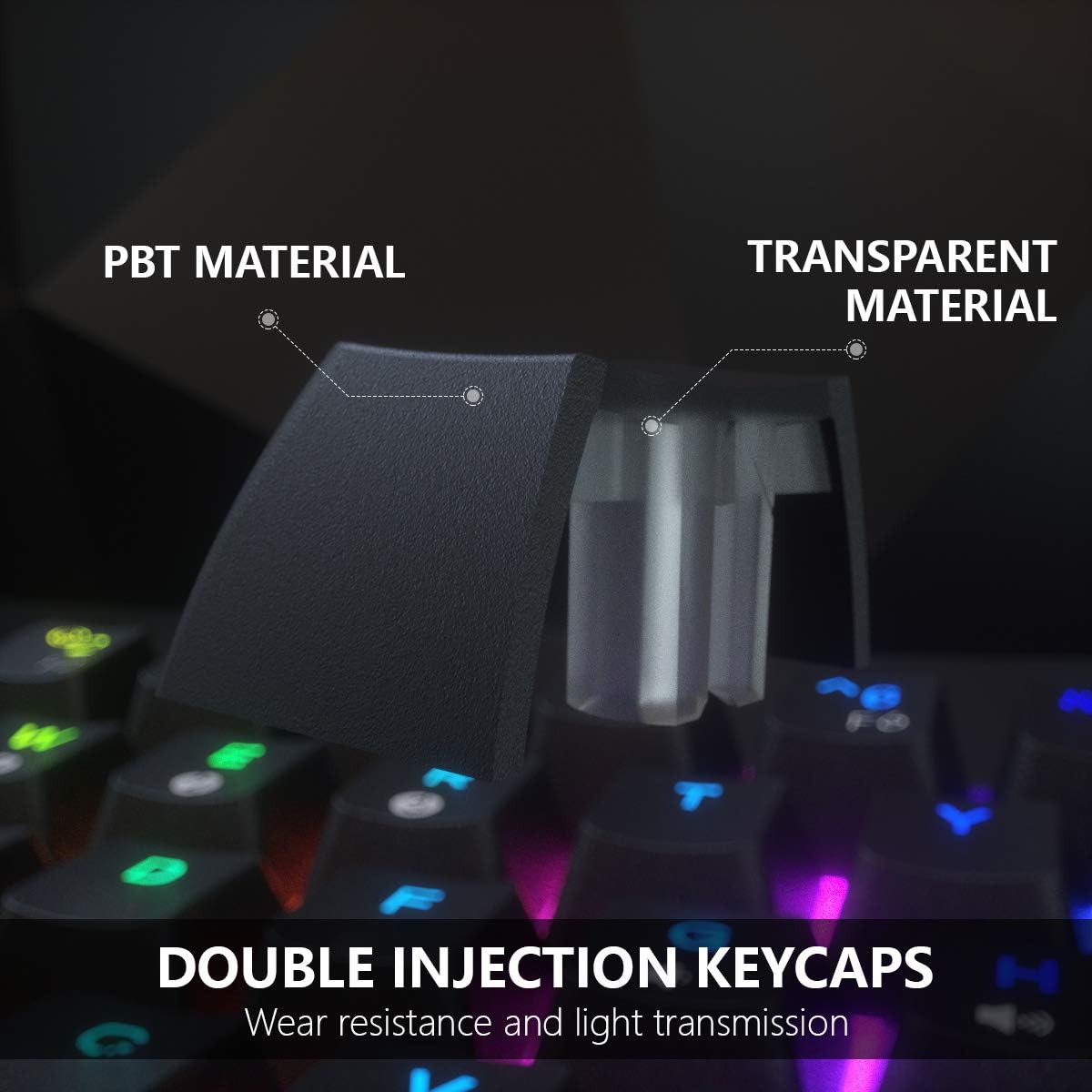 60% Mechanical Keyboard, RGB Backlit Wired PBT Keycap Waterproof Type-C Mini Compact 61 Keys, Pack of 2 H828