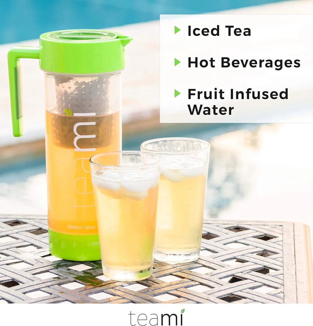Green 60 Ounces Tea Pitcher with Lid U8135