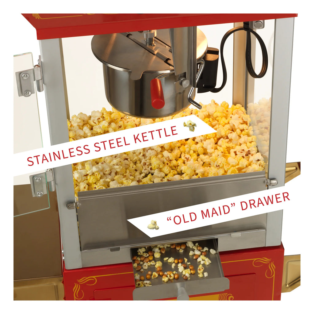 Red/Gold 8oz Popcorn Machine with Cart B15076