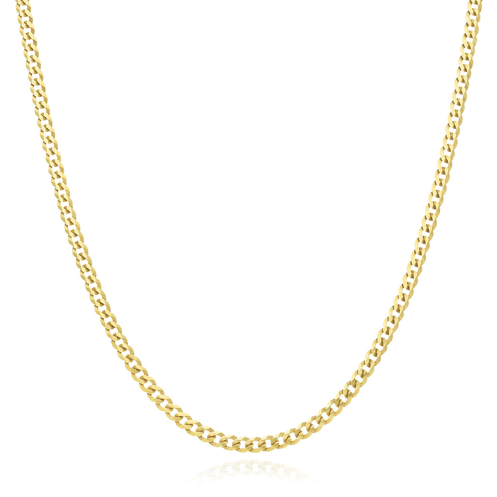 18K Gold Over Silver Cuban Chain 16"-20" K9344