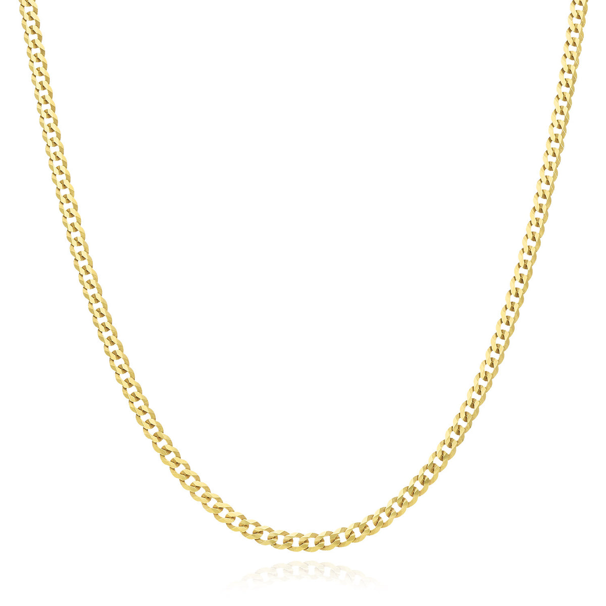 18K Gold Over Silver Cuban Chain 16"-20" K9344