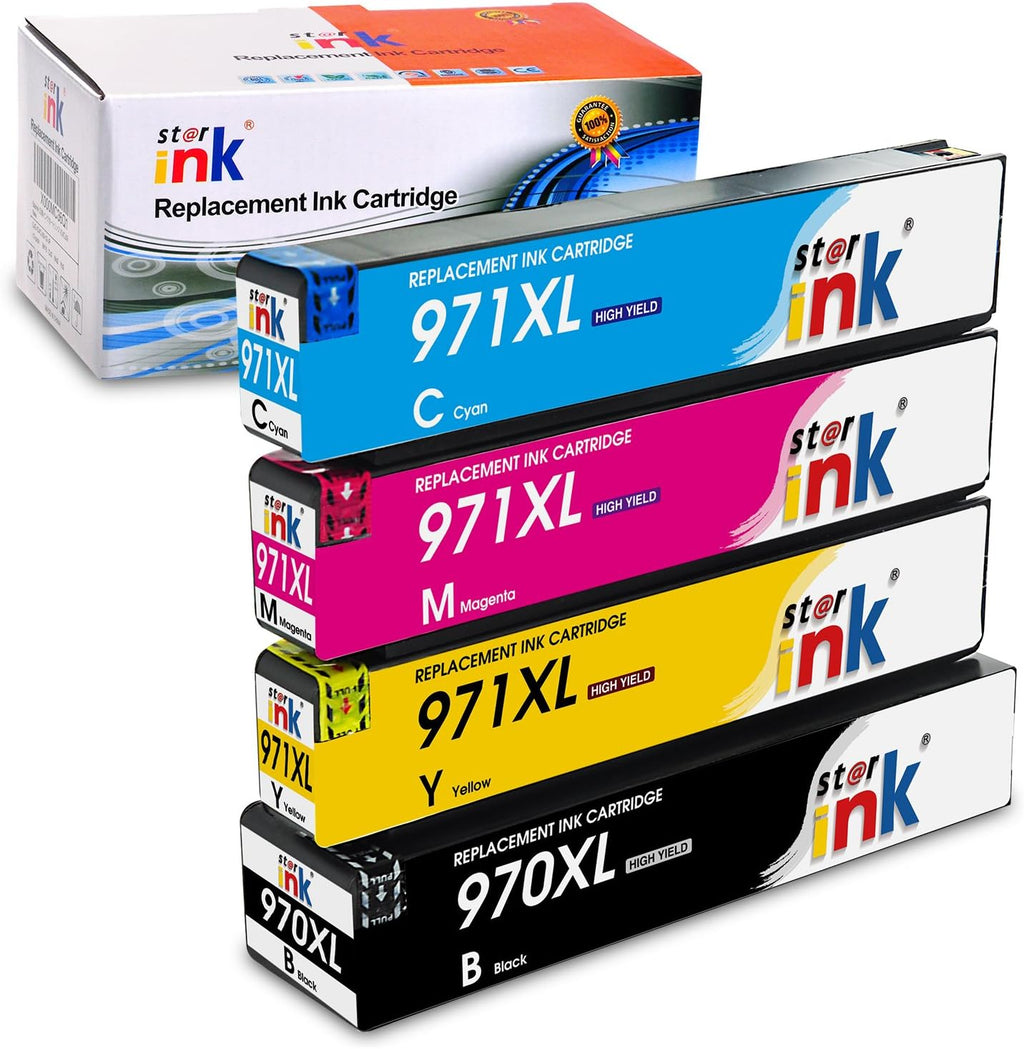 4 Packs Black Cyan Yellow Magenta Ink Cartridge for OfficeJet Pro Printer F113