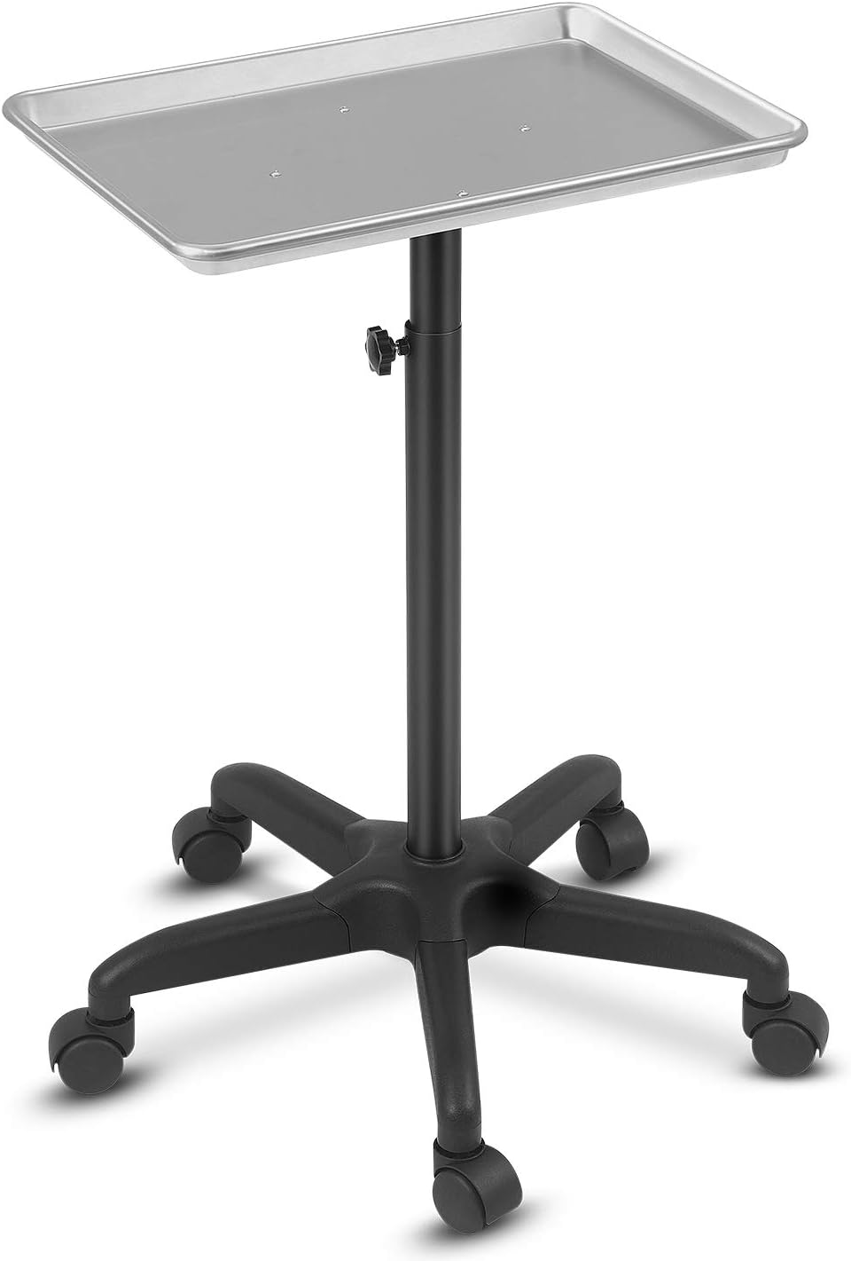 Black Aluminum Salon Tray Cart with Accessory Caddy, Pack of 2 P339160