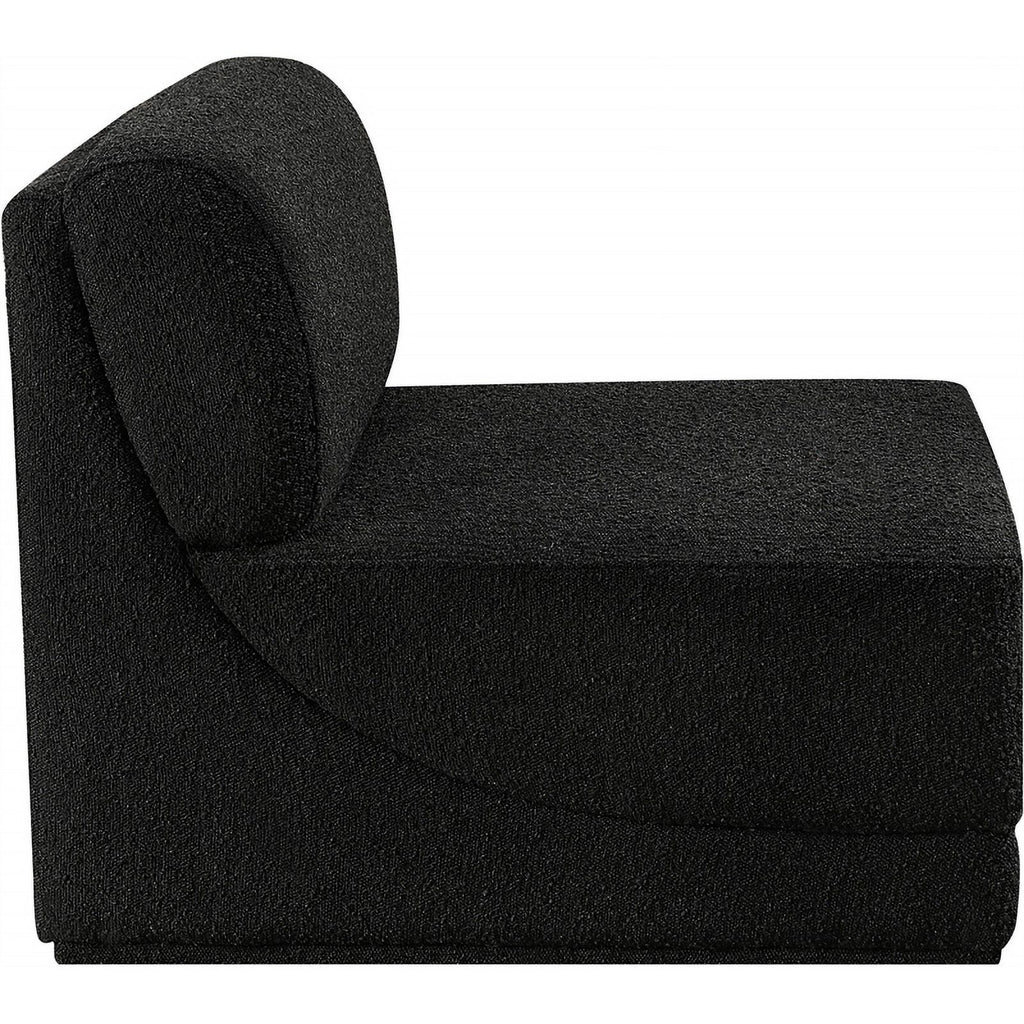 Black Boucle Fabric Armless Chair X58231