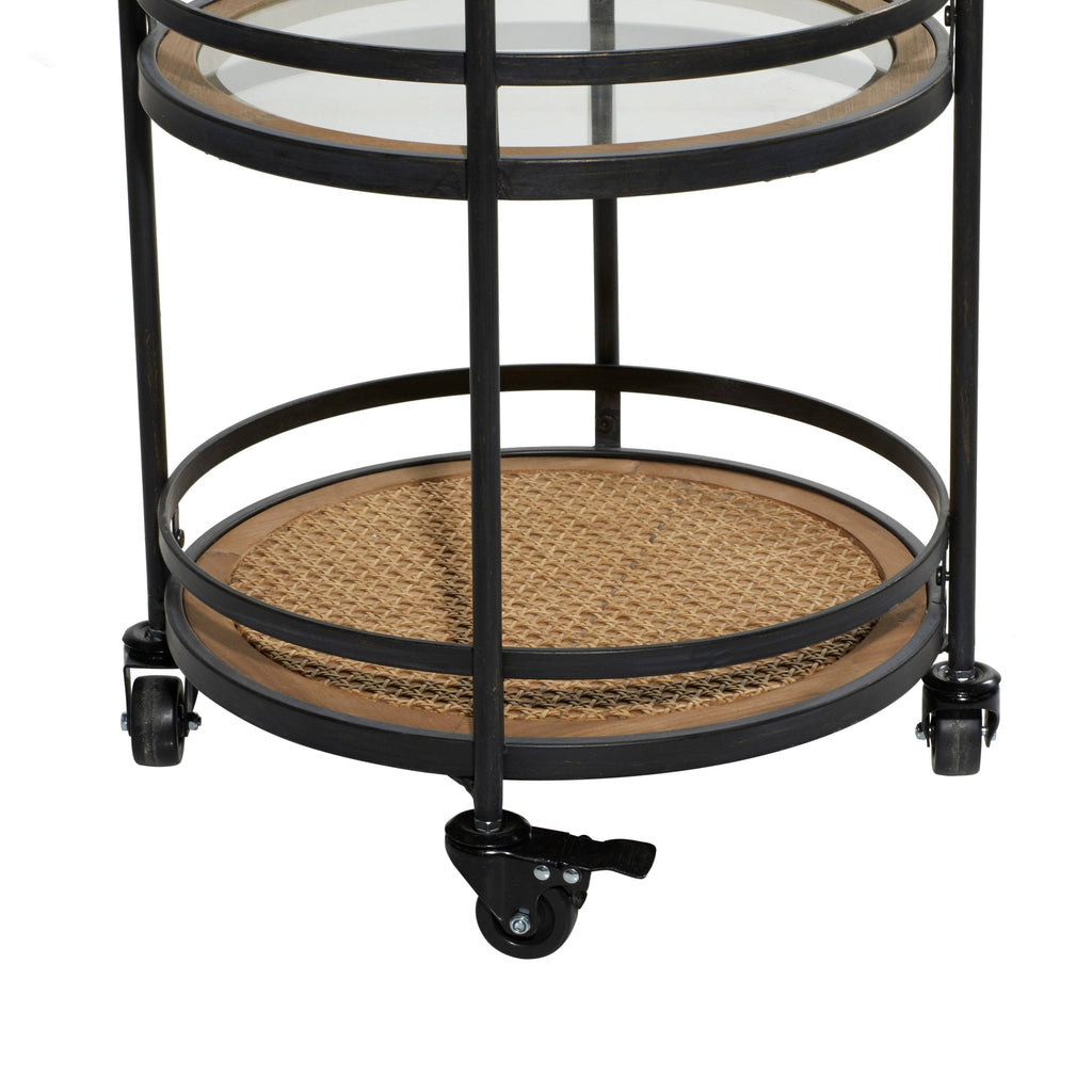 Brown Industrial Metal Bar Cart S6356