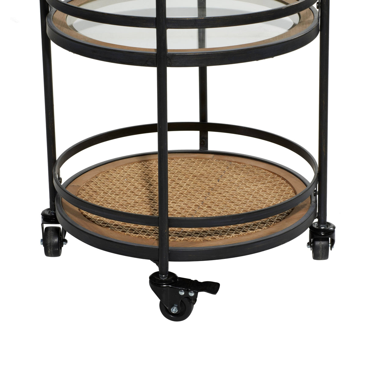 Brown Industrial Metal Bar Cart S6356