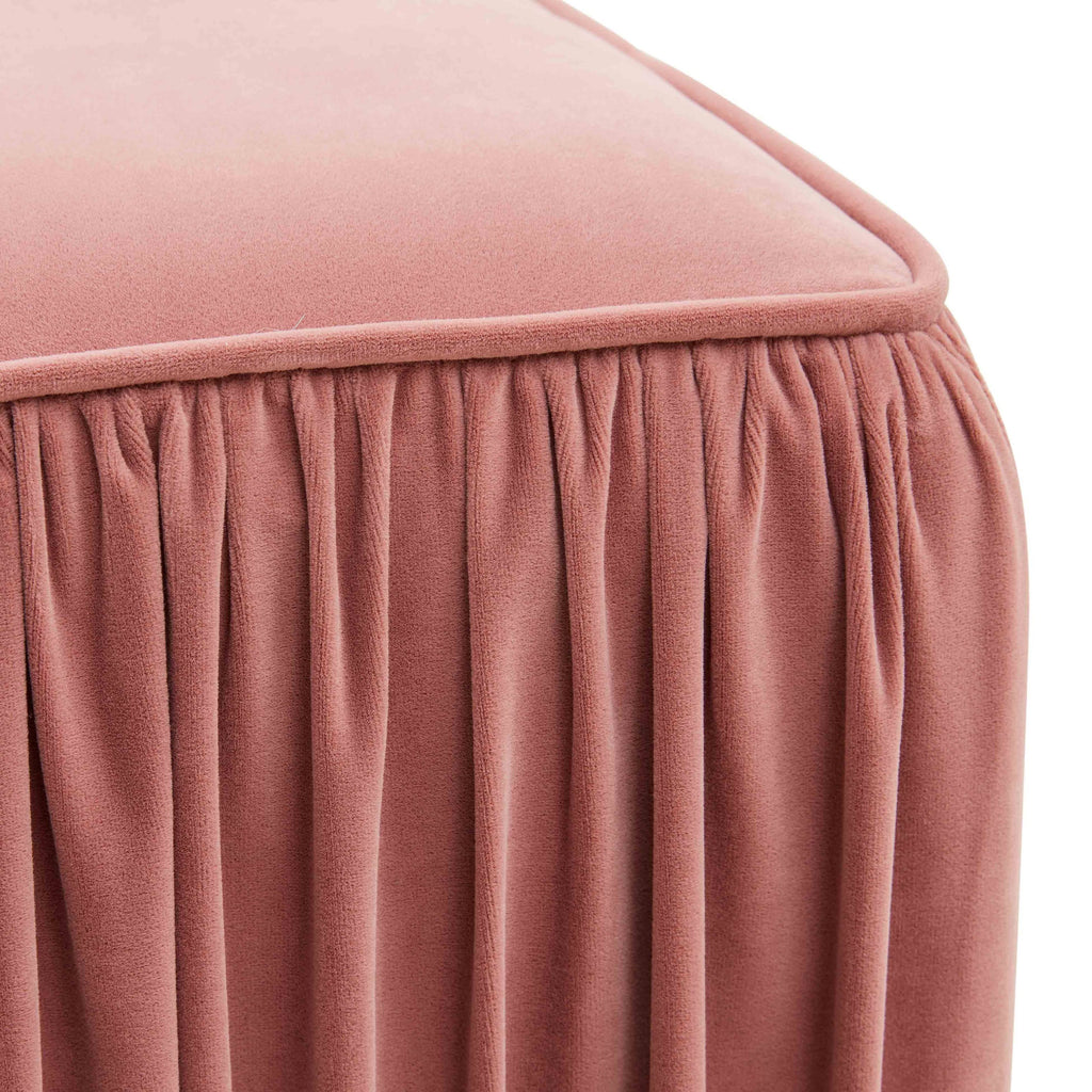 Mauve Pleated Ottoman G348