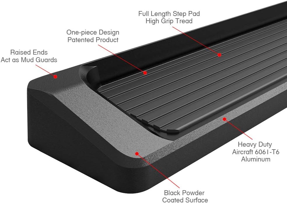 Black Running Boards for Toyota Tundra CrewMax Cab J55036