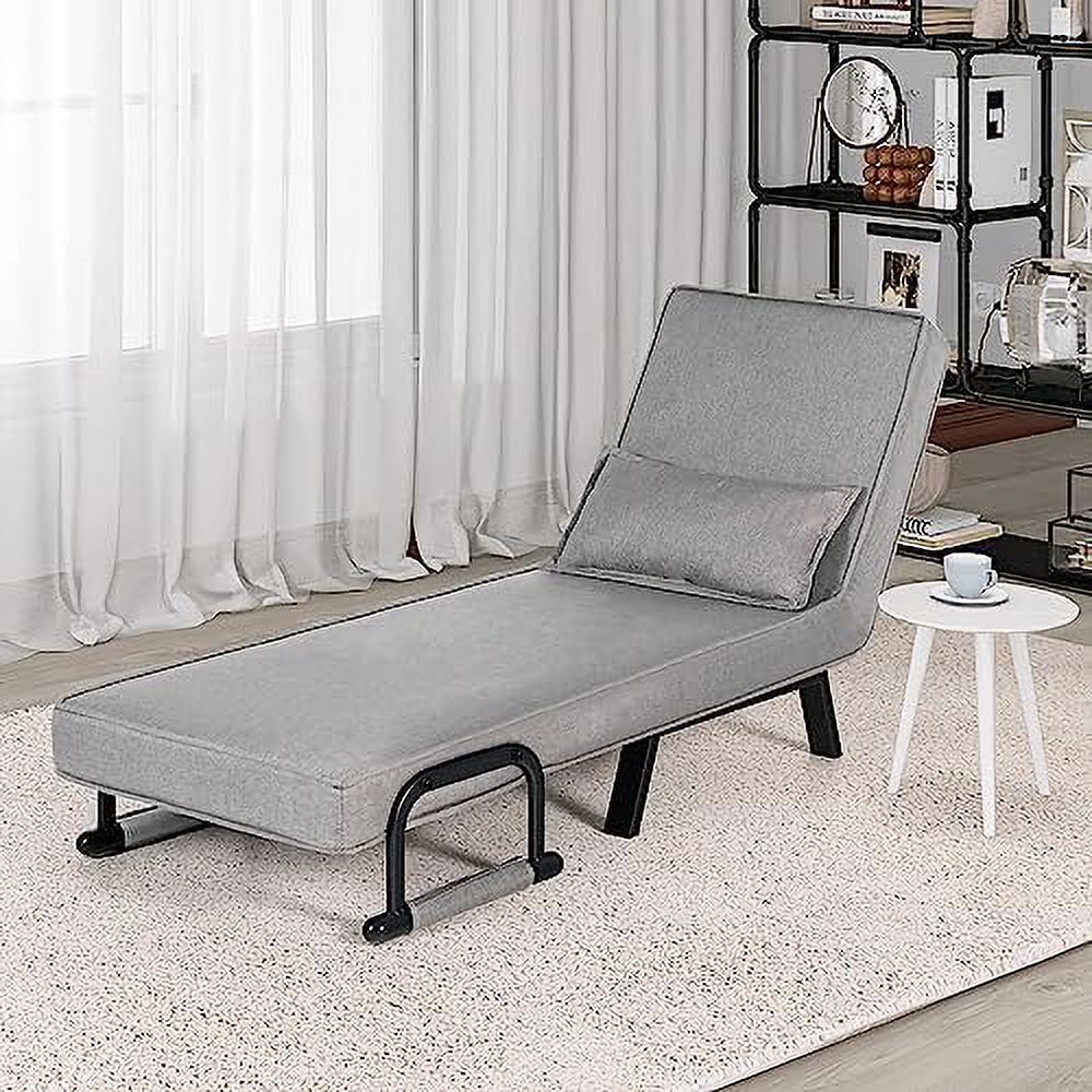 Sleeper Chair Bed Convertible Sofa Bed Folding Bed with Adjustable Backrest & Pillow Chaise Lounge Couch Futon Chair Couch J98278