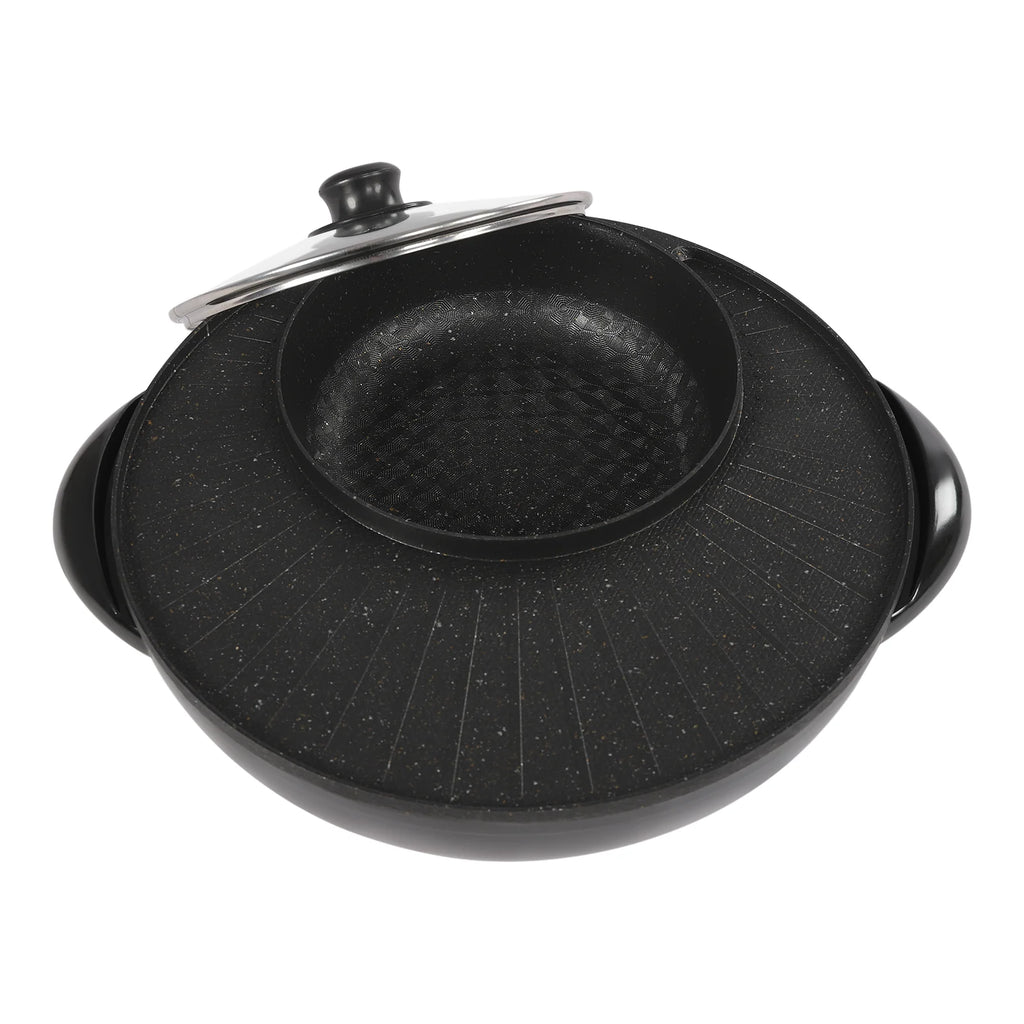 5L/5.28QT Electric Hot Pot Grill Combo with Lid Q717