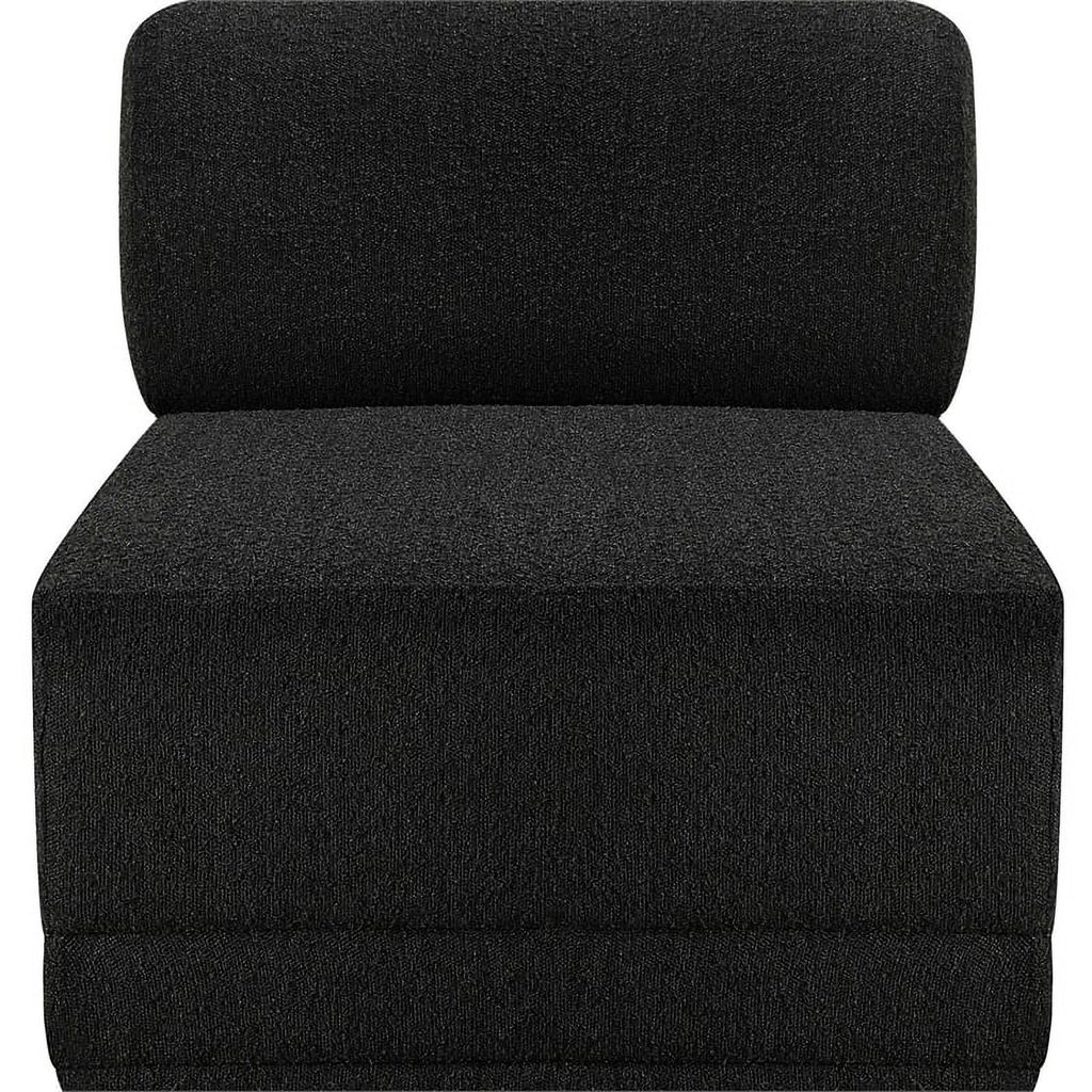 Black Boucle Fabric Armless Chair X58231