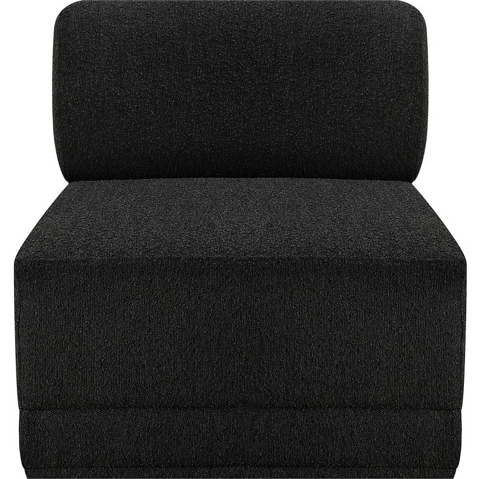 Black Boucle Fabric Armless Chair X58231