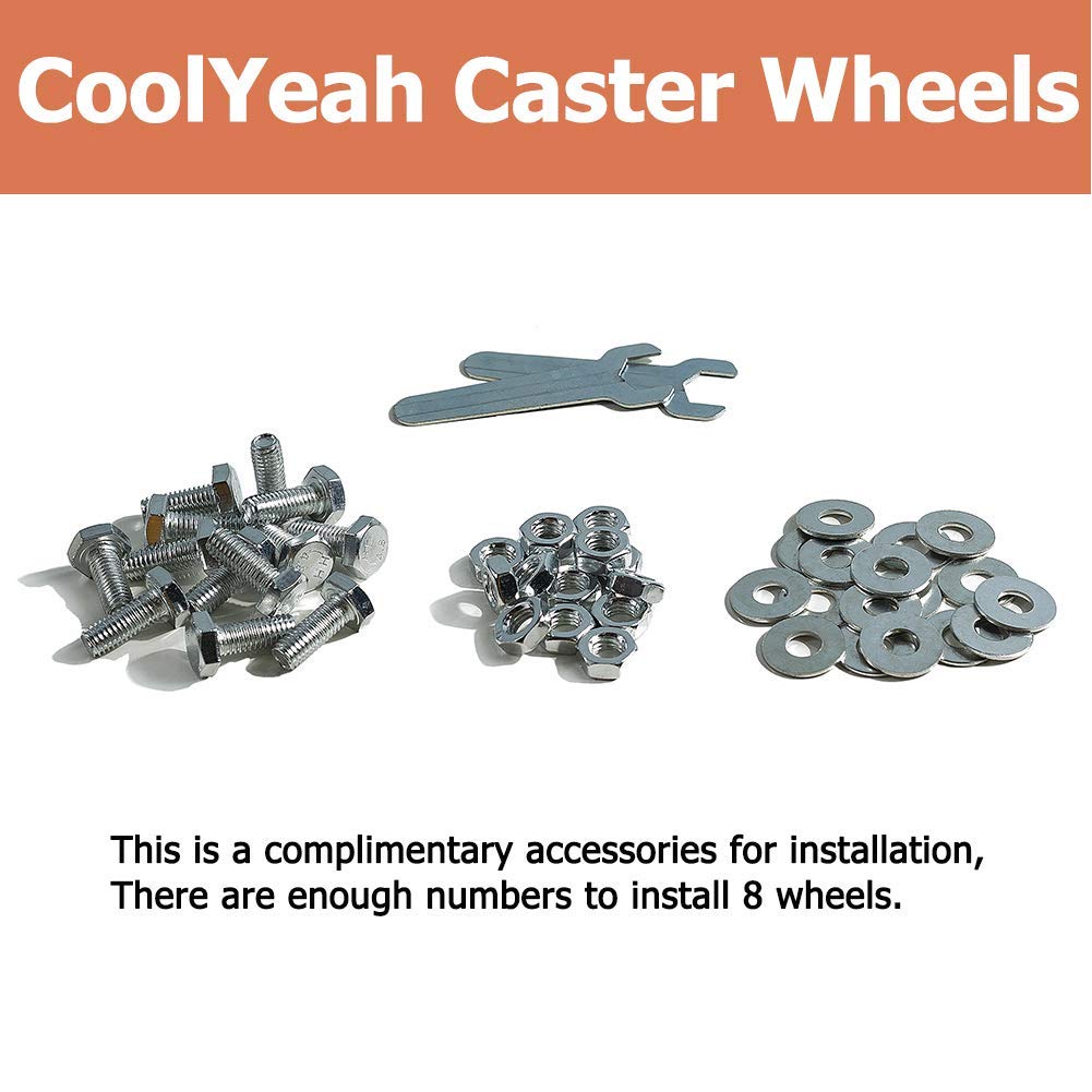 3 inch Swivel Plate PVC Caster Wheels, Pack of 8 Z6698