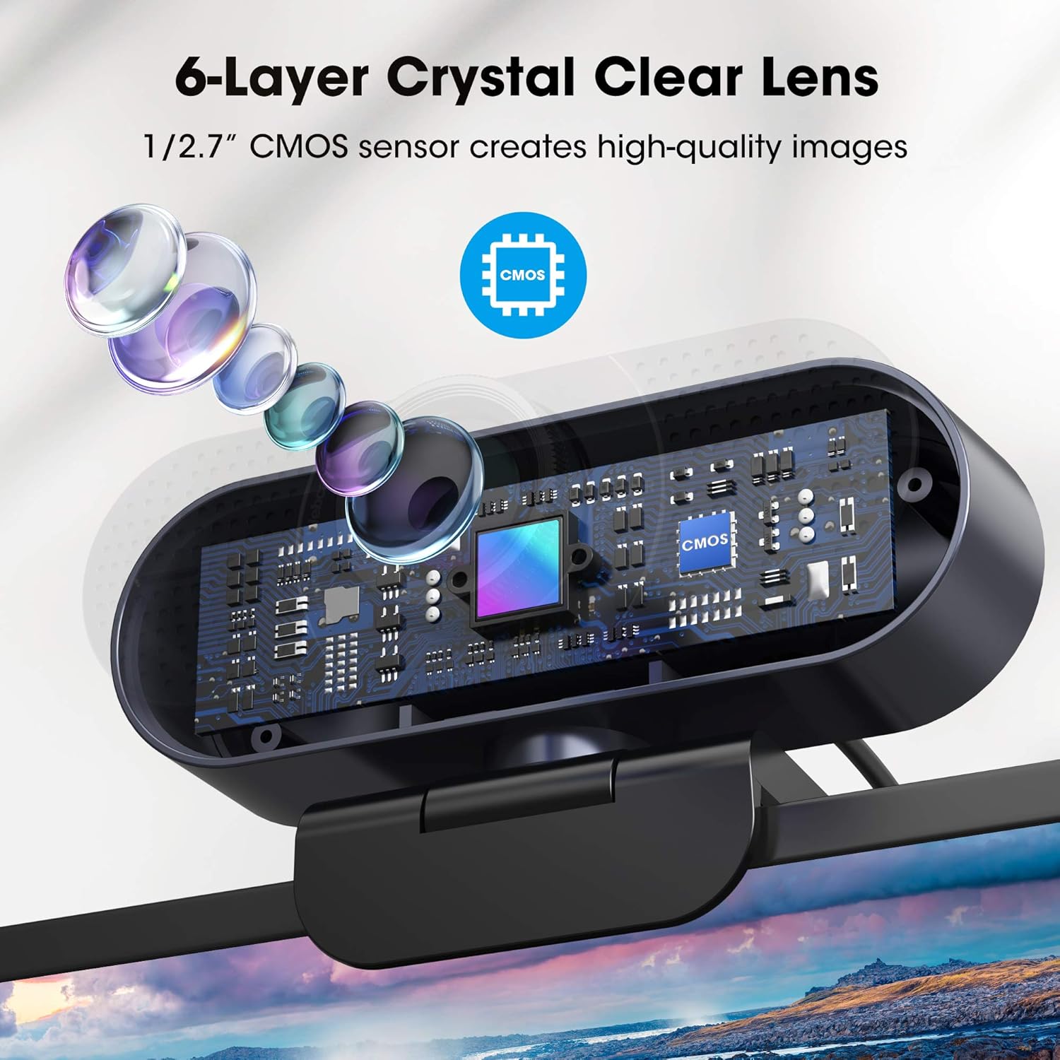 1080P Webcam with Microphone USB, 120° Wide View U330503