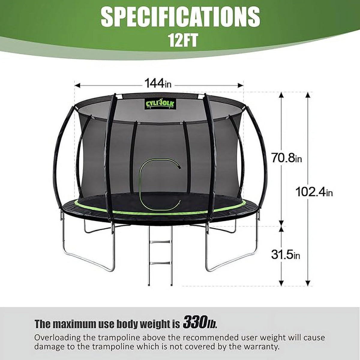 12 Foot Trampoline with Ladder P231769